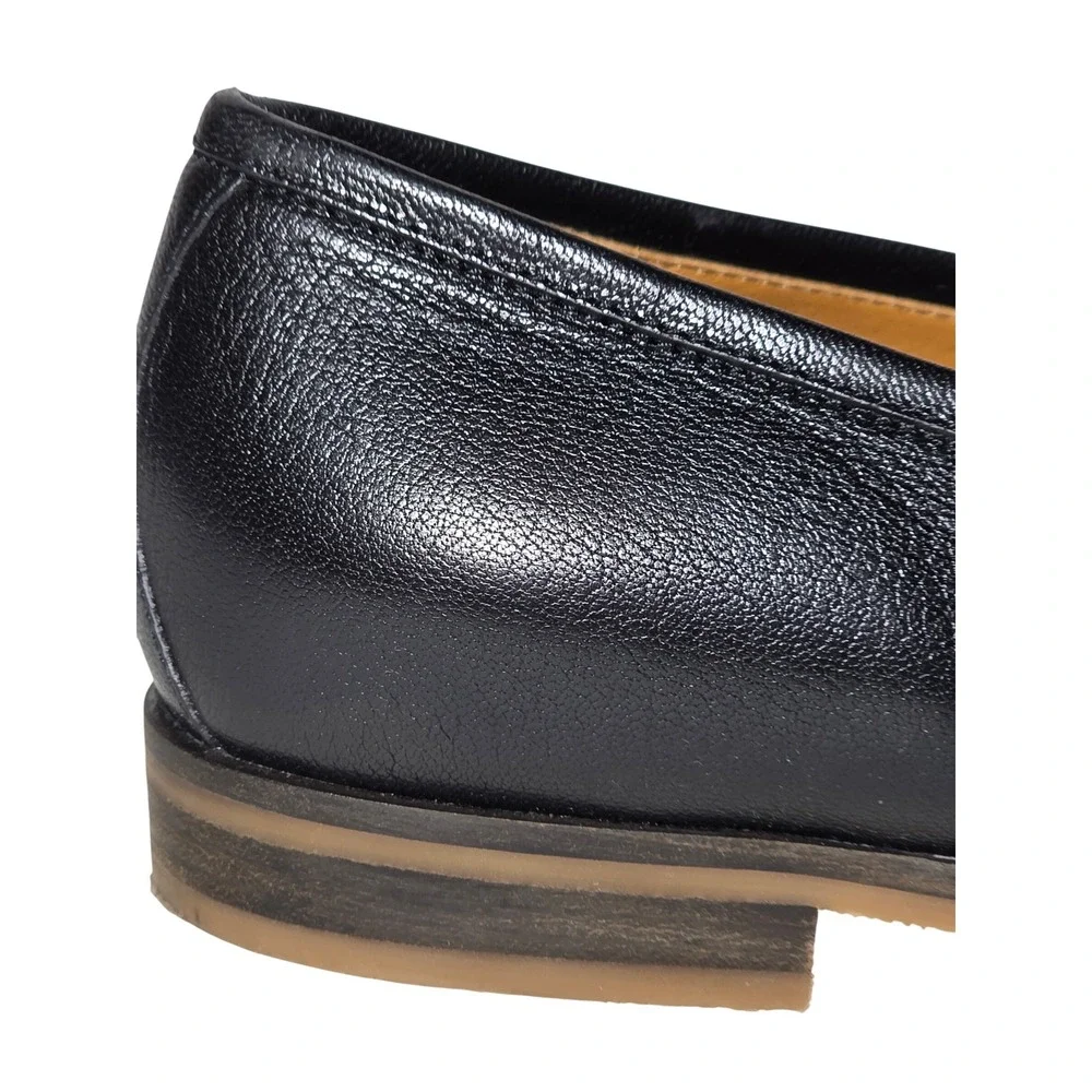 Gucci Jordaan Horsebit Loafers Black Leather Web Stripe 569473 Mens 7.5